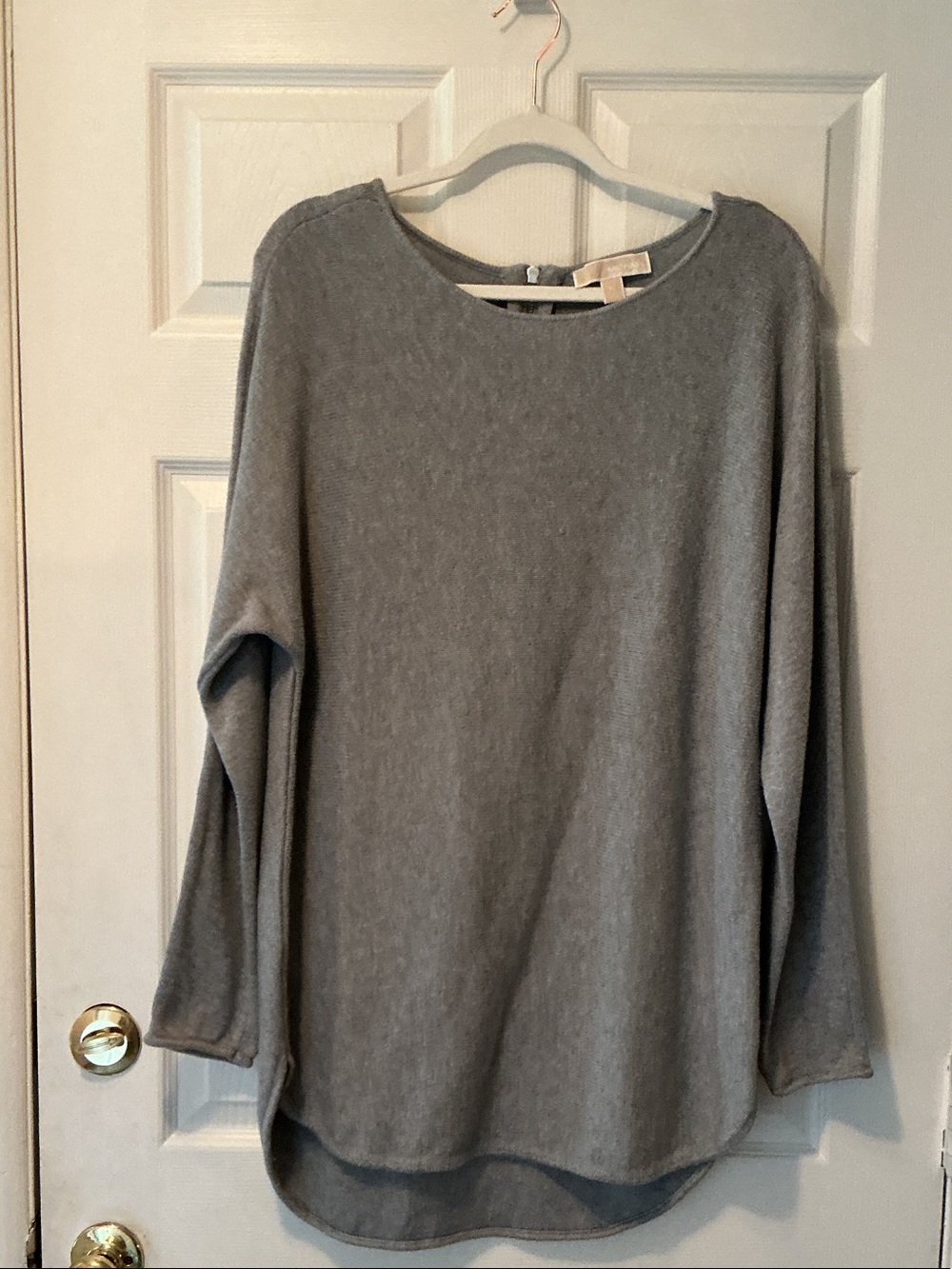 Michael Kors Light Gray Scoop Neck Sweater